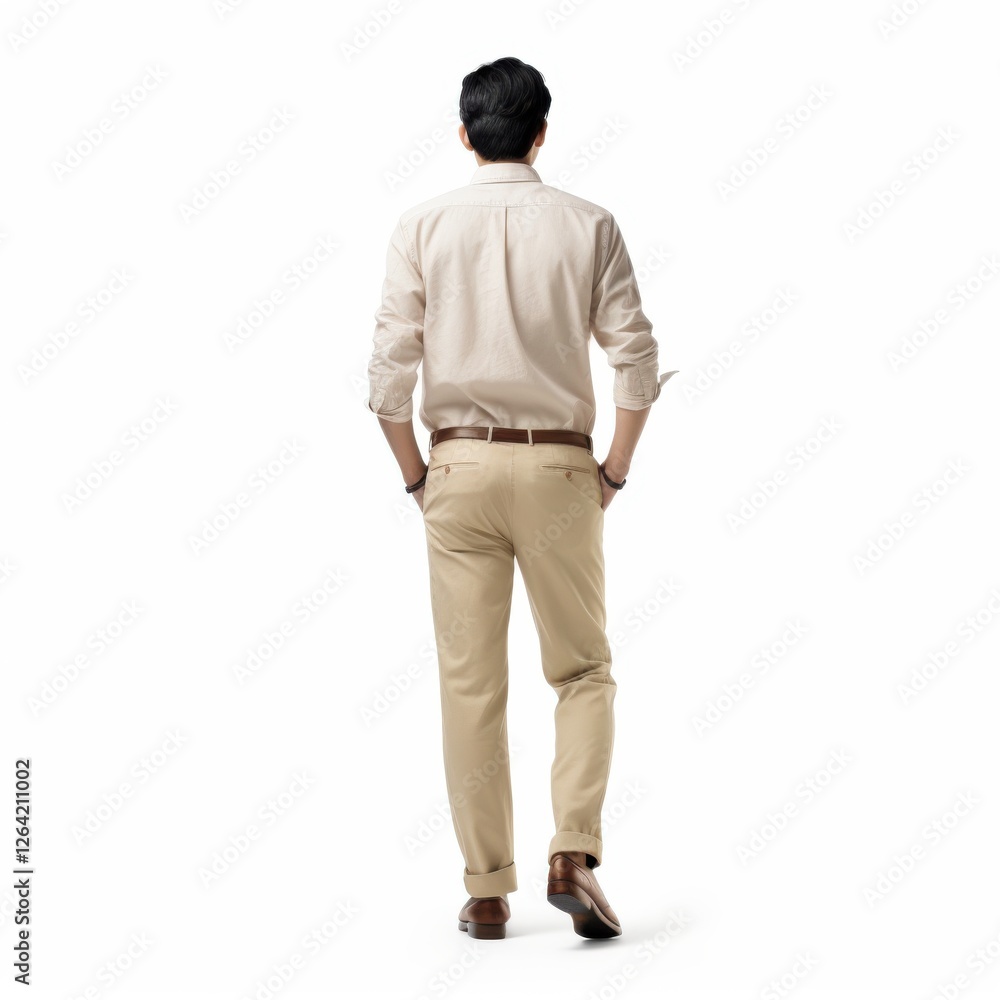 Man walking away , Fashionable business attire portrait rear view Man walking away , Fashionable business attire portrait rear view