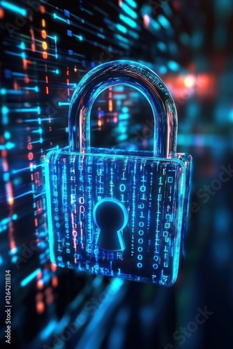High tech background with theme of lock. Internet security.