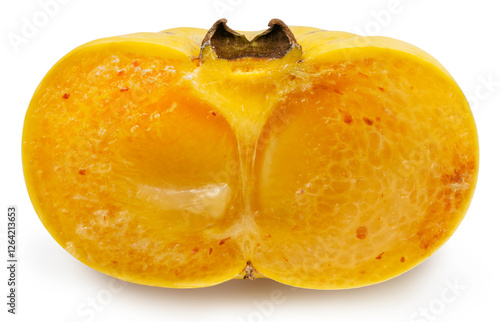 Gold Apple fruits, Diospyros Decandra Lour fruits isolated on white background, Diospyros decandra herb on white background PNG File.