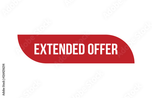 Red banner extended offer isolated on white background.