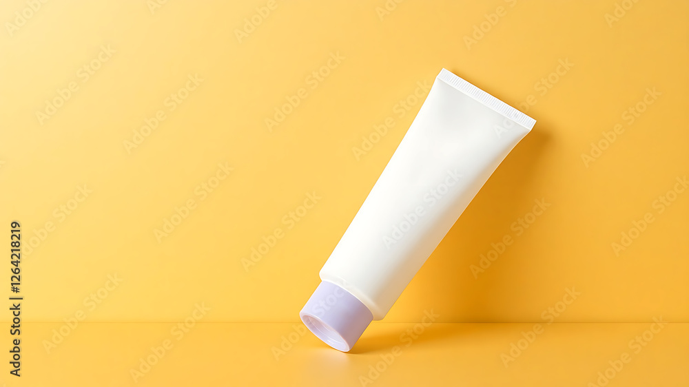Blank White Tube of Skincare Product Mockup Design. Blank White Tube of Skincare Product Mockup Design.