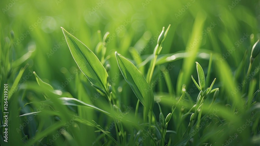Magic Meadow Lights: Shining Green Background Magic Meadow Lights: Shining Green Background