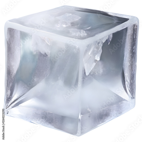 fresh ice cube on a transparent background save as PNG