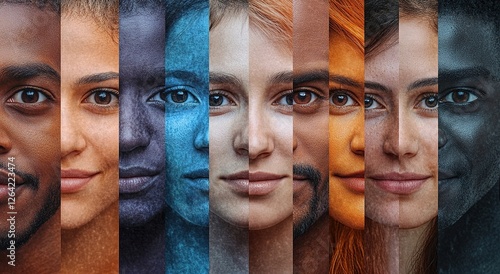 Diverse interracial business team, people diverse group looking at camera. Happy smiling multi-ethnic office worker startup crew photo.Good job, success project and businesspeople partnership concept 