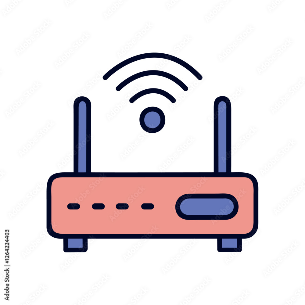 Router with wifi signal tech gadget Router with wifi signal tech gadget