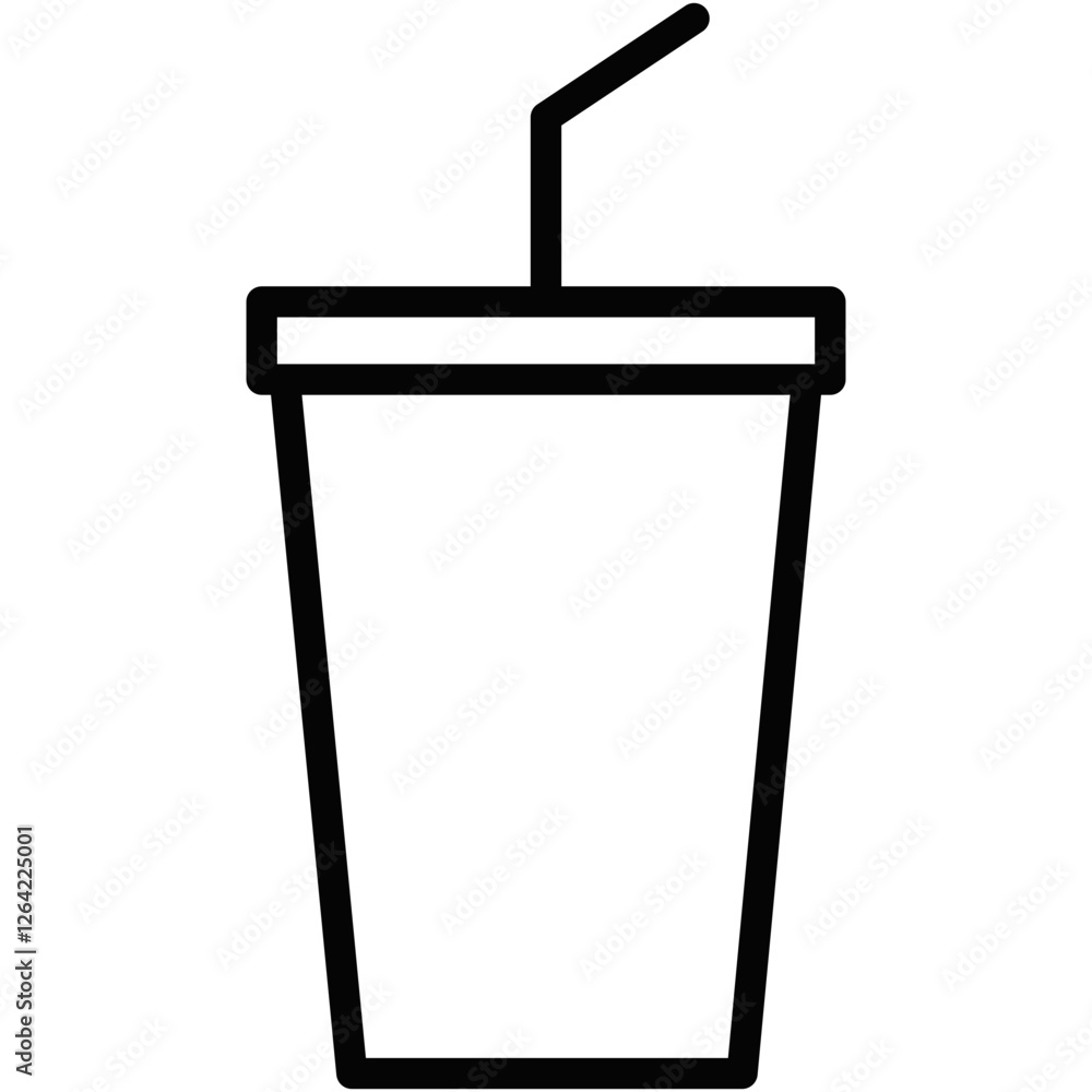 Obraz premium beverage ice cup illustration icon vector