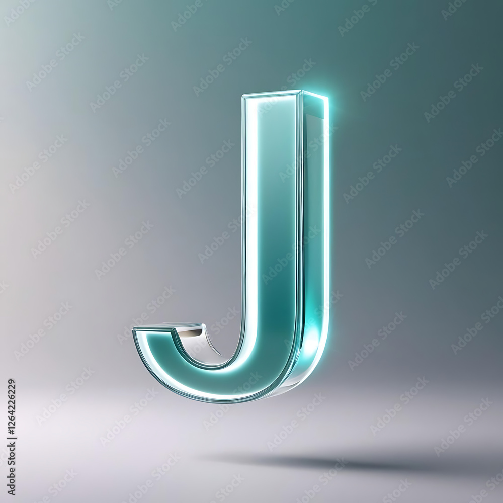 floating transparent 4D letter floating transparent 4D letter