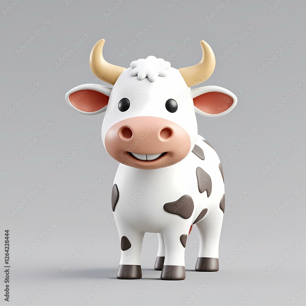 A cow with horns is smiling. A cow with horns is smiling.