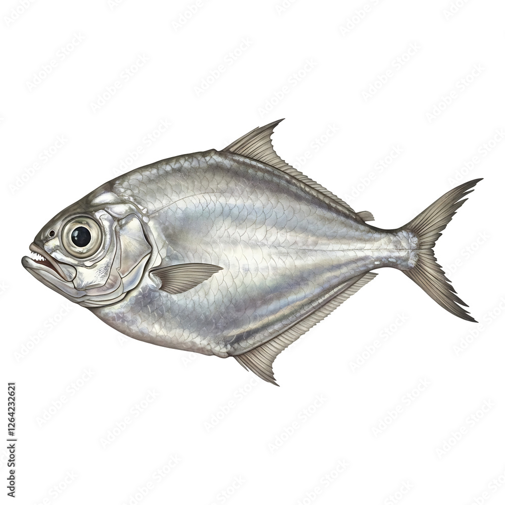 Obraz premium Silver Pompano Flat Fish