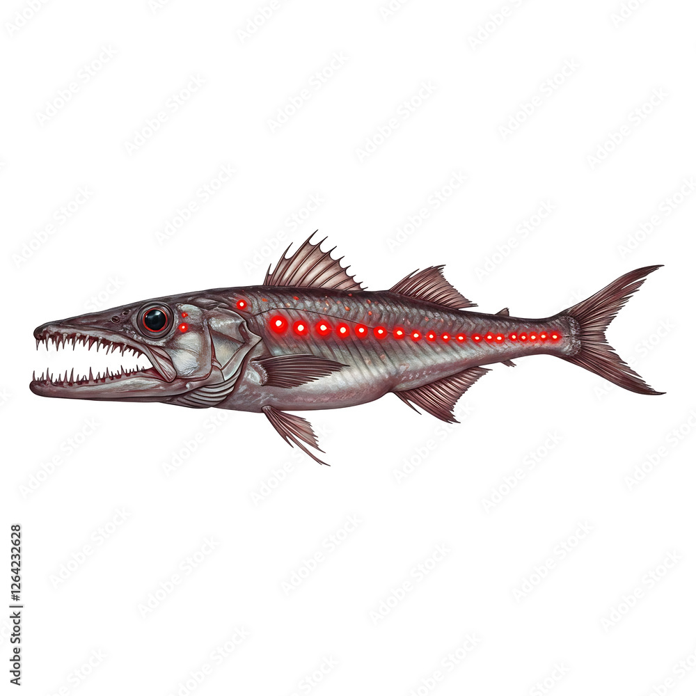 Obraz premium Deep-Sea Predator with Glowing Lateral Line