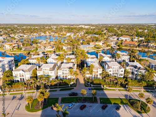 Εκτύπωση καμβά Aerial drone photo luxury mansions in Naples Florida 2025