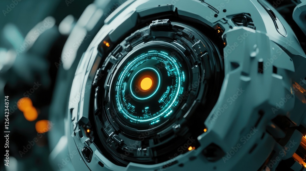 Close-up of a robotic eye with intricate mechanical details and a glowing lens, representing AI vision systems. Close-up of a robotic eye with intricate mechanical details and a glowing lens, representing AI vision systems.