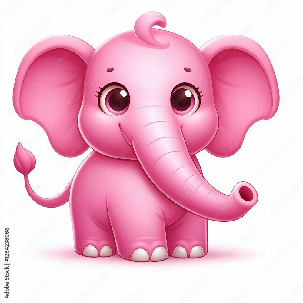 Fototapeta premium pink elephant cartoon