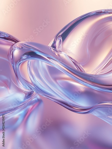 Holographic chrome gradient waves abstract background - ai