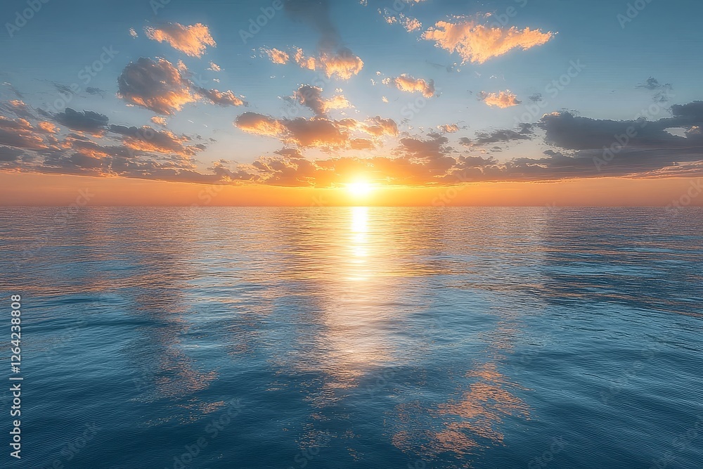 Obraz premium Seafront Empty Room with White Glass Wall and Wooden Floors Under Sunset Sky.