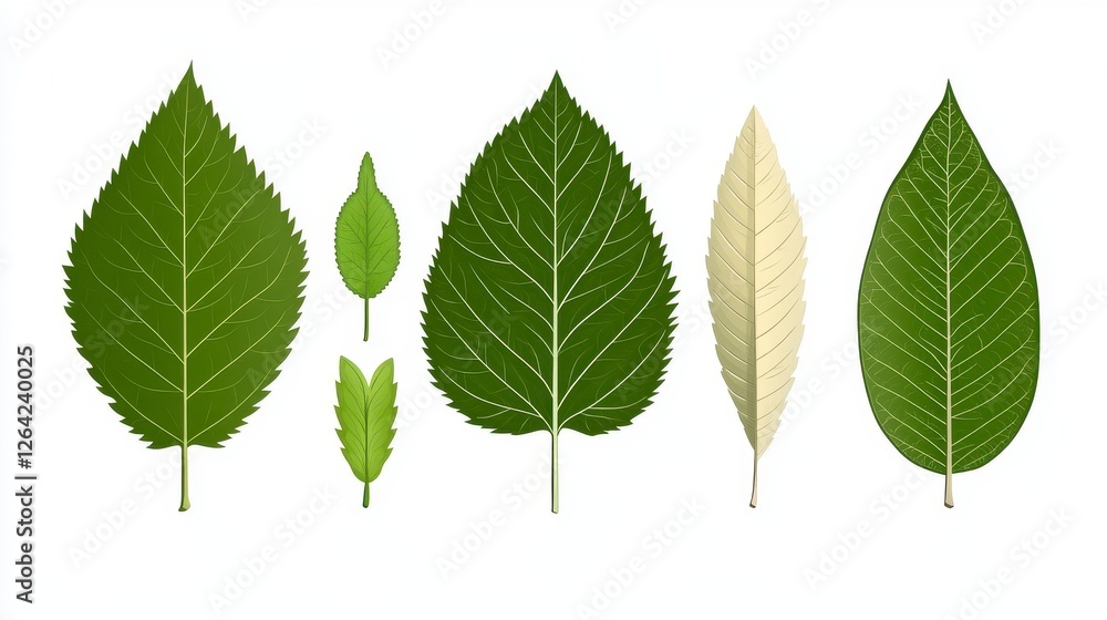 Green and Off-White Pixel Art Leaf Illustrations Green and Off-White Pixel Art Leaf Illustrations