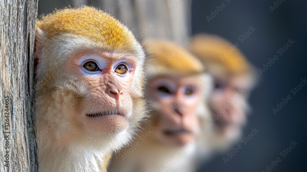 Obraz premium Close up of Monkeys Wildlife Primates Portrait Animals Zoo Nature Mammal Fur Eyes