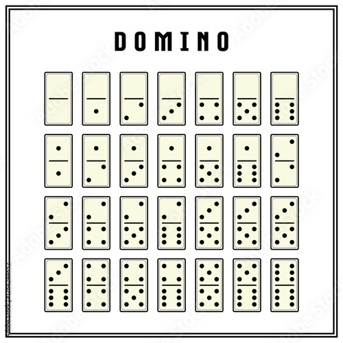 tabletop domino game for laser cutting, printing and cutting, white.