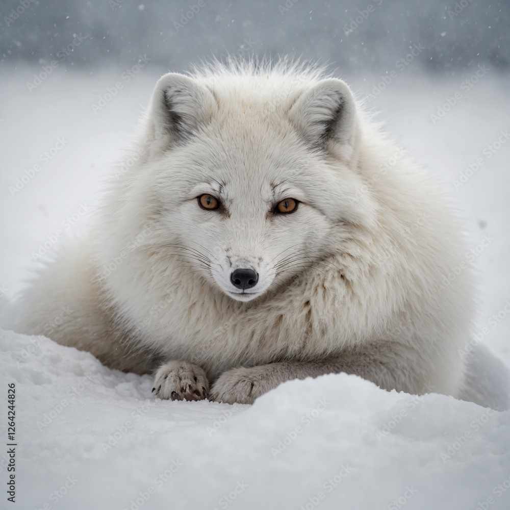 Fototapeta premium arctic fox in the snow