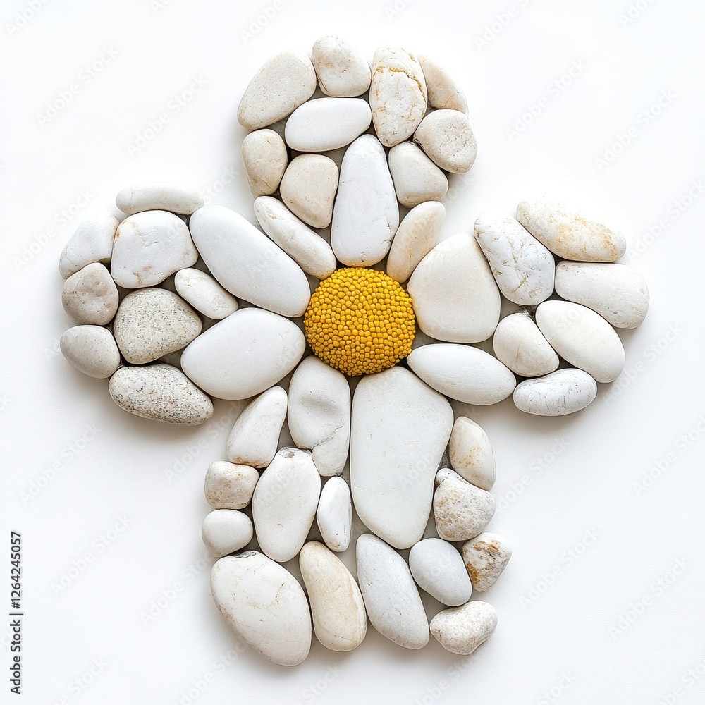 White Pebble Daisy Flower on White Background White Pebble Daisy Flower on White Background