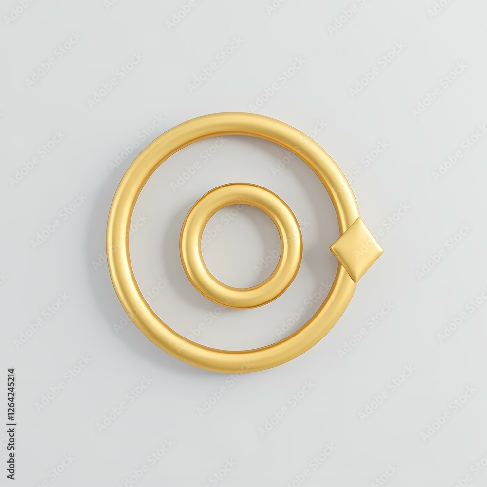 A golden ring with two smaller rings within. A golden ring with two smaller rings within.