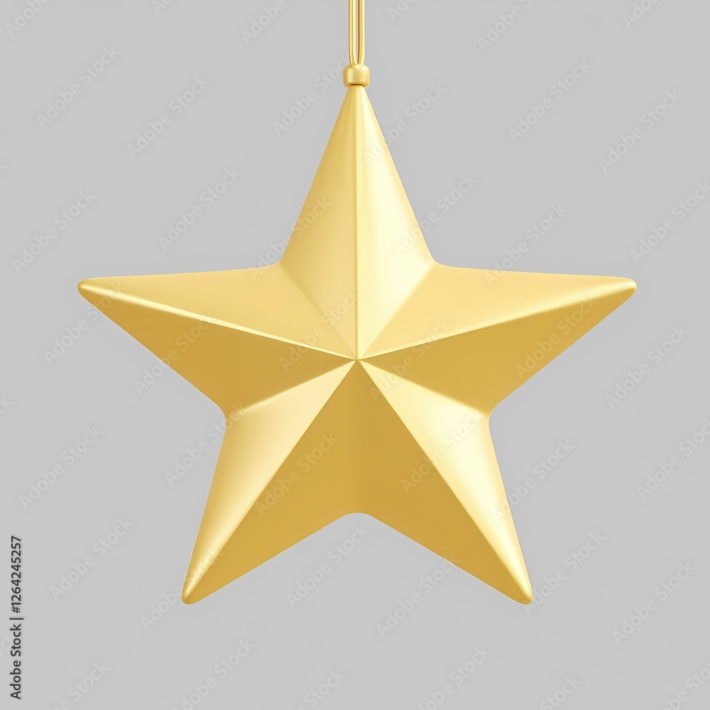 Obraz premium A golden star suspended in space.