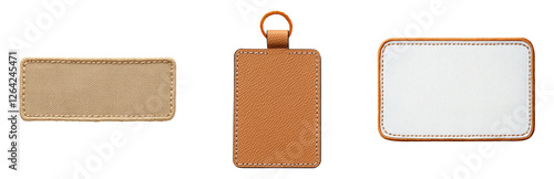 Various Blank Labels for Customization and Branding Isolated on transparent background