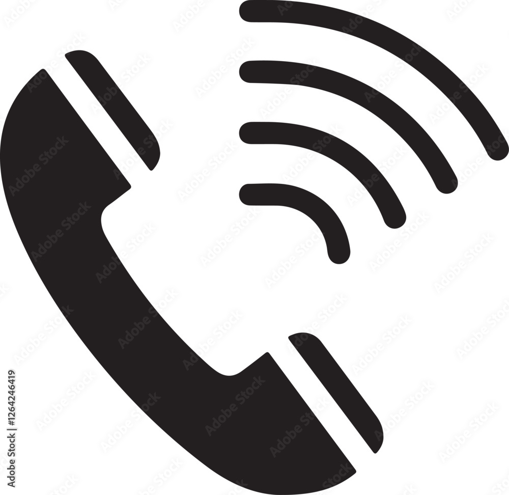 Incoming call icon with wireless signal. Incoming call icon with wireless signal.