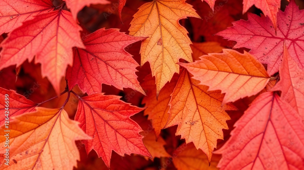 Bright red autumn leaves background, colorful fall foliage texture
Bright red autumn leaves background, colorful fall foliage texture