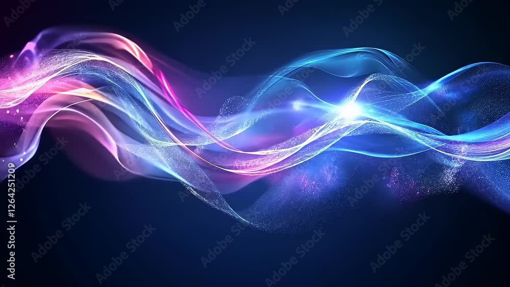 Colorful Abstract Wave Designs with Light and Sparkles Colorful Abstract Wave Designs with Light and Sparkles