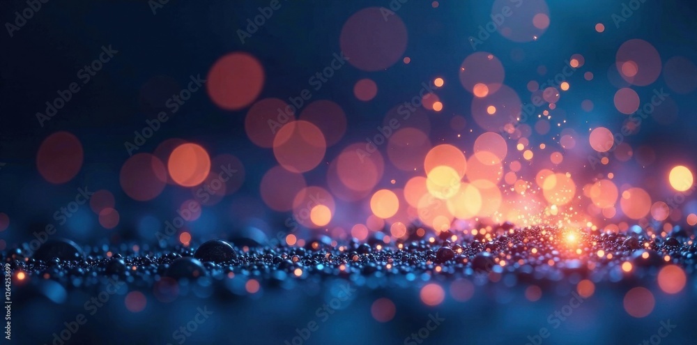 Sparkling glitter bokeh in dark blue frame with light art, mystical ambiance, glitter bokeh, artistic scene Sparkling glitter bokeh in dark blue frame with light art, mystical ambiance, glitter bokeh, artistic scene
