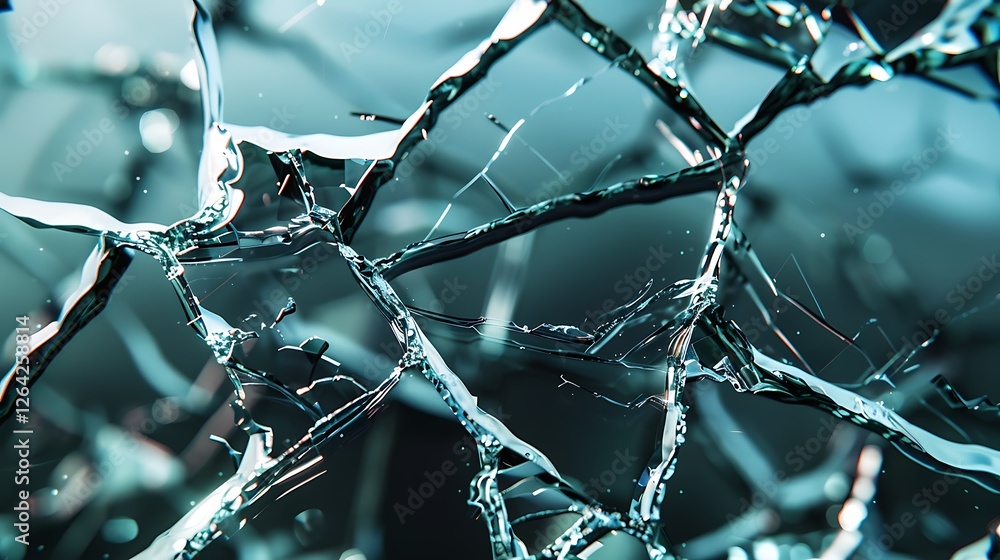 Intricate Close-up of Shattered Glass with Abstract Tones and Dynamic Reflections Intricate Close-up of Shattered Glass with Abstract Tones and Dynamic Reflections