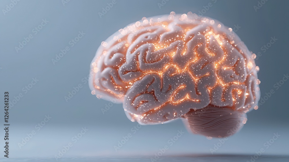 Illuminated Human Brain  Neurology  Mind  Intelligence  3D Render