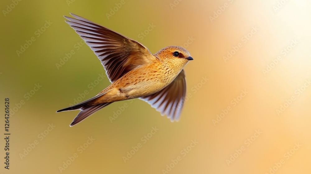 Fototapeta premium Bird in flight, soft bokeh background, nature scene, wildlife, photo opportunity