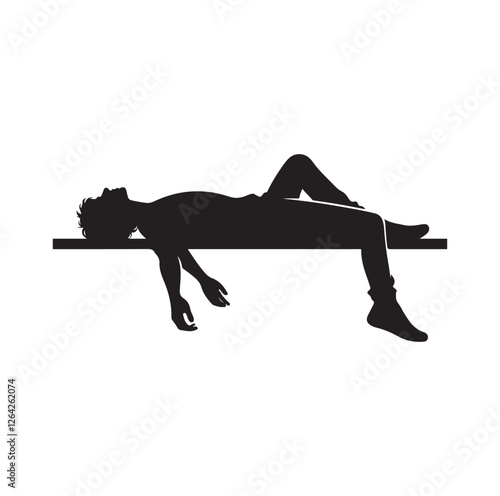 People lying on the ledge of a wall  silhouette vector illustration
