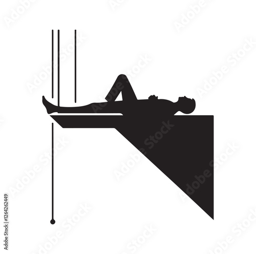 People lying on the ledge of a wall  silhouette vector illustration