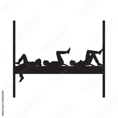 People lying on the ledge of a wall  silhouette vector illustration