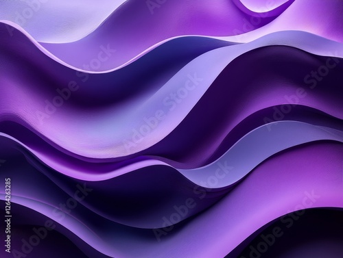 Abstract purple waves, layered design, 3d render, Generative AI