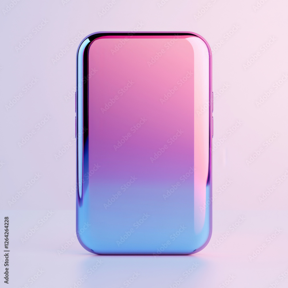 Gradient colored smartphone with sleek modern design Gradient colored smartphone with sleek modern design