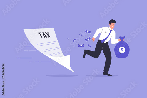 Vector illustration of tax evasion concept. Illustration for website, landing page, mobile app, poster and banner. Trendy flat vector illustration