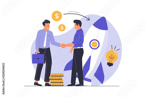 Vector illustration of venture capital concept. Illustration for website, landing page, mobile app, poster and banner. Trendy flat vector illustration
