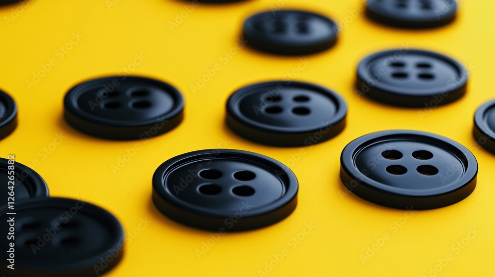 Isolated Black Button Up Shirt on Yellow Background Isolated Black Button Up Shirt on Yellow Background