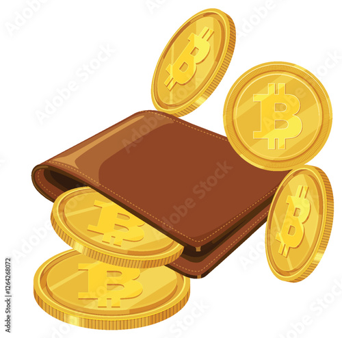 Digital Wallet with Bitcoin Coins