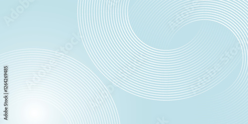 Modern abstract background. Glossy white gradient circle lines. Minimal geometric pattern. Simple graphic elements. Futuristic