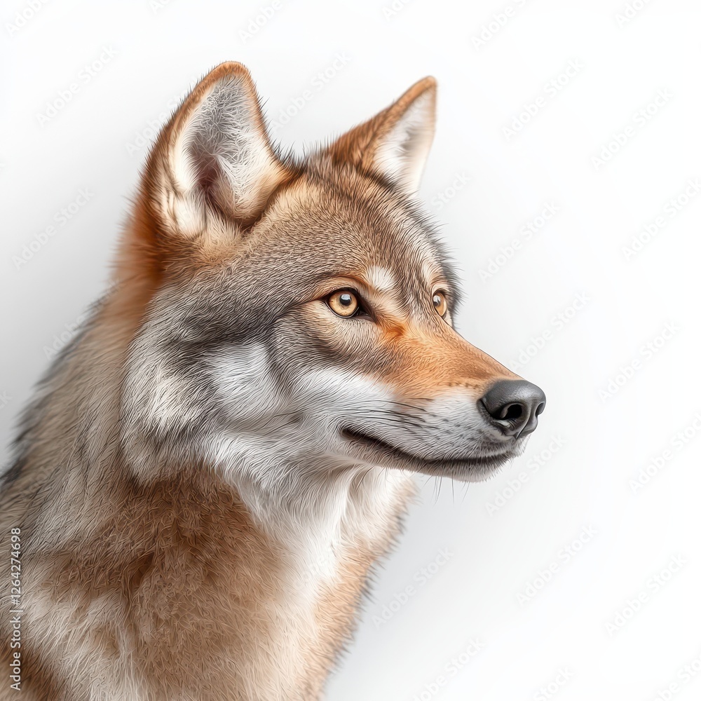 Fototapeta premium Captivating closeup, wolf's intense gaze and powerful presence in the wild majestic