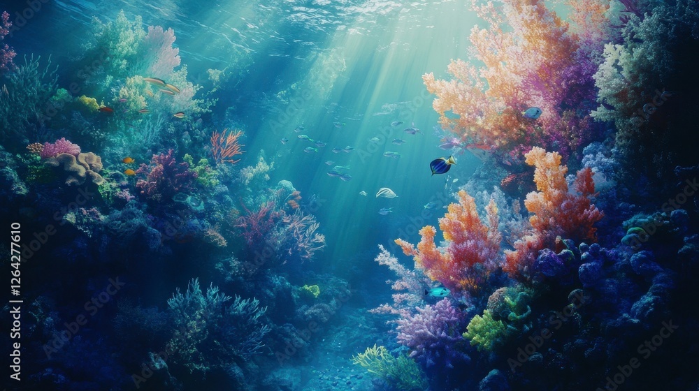 Fototapeta premium Vibrant Underwater Scene