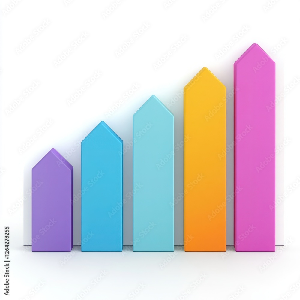 Vibrant Growth Chart on a Clean Background Representing Progress and Success in Business and Financial Development with Colorful Bars for Data Visualization Vibrant Growth Chart on a Clean Background Representing Progress and Success in Business and Financial Development with Colorful Bars for Data Visualization