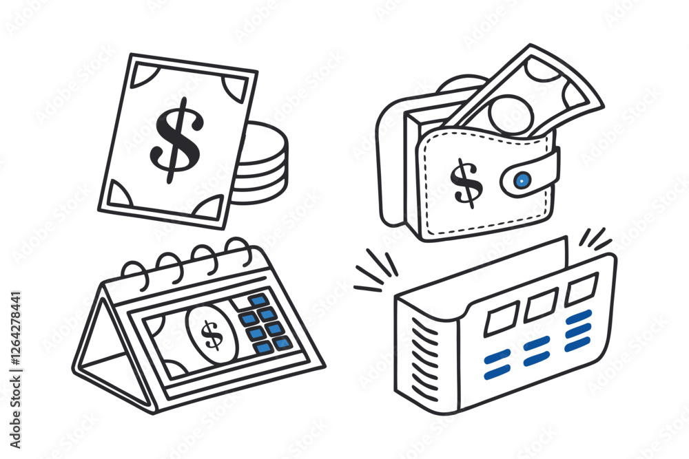 set of doodle icons for design set of doodle icons for design
