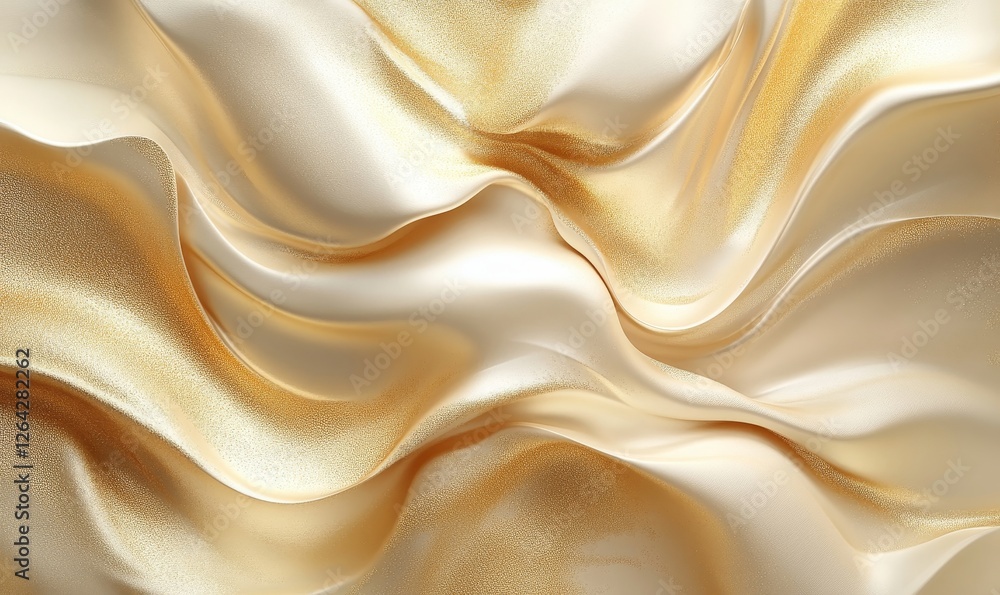 Obraz premium Abstract gold waves, dynamic design, 3d render, Generative AI