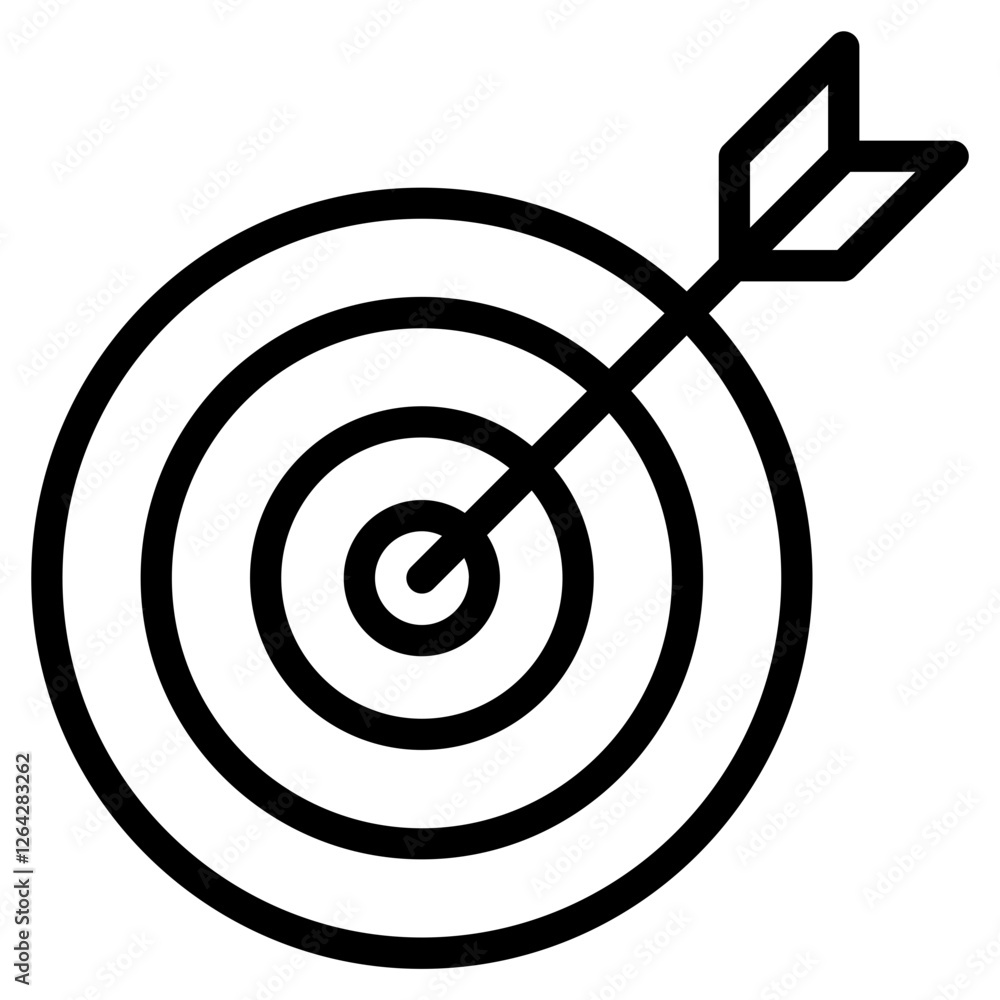 Simple Icon of a Target with Arrow Simple Icon of a Target with Arrow